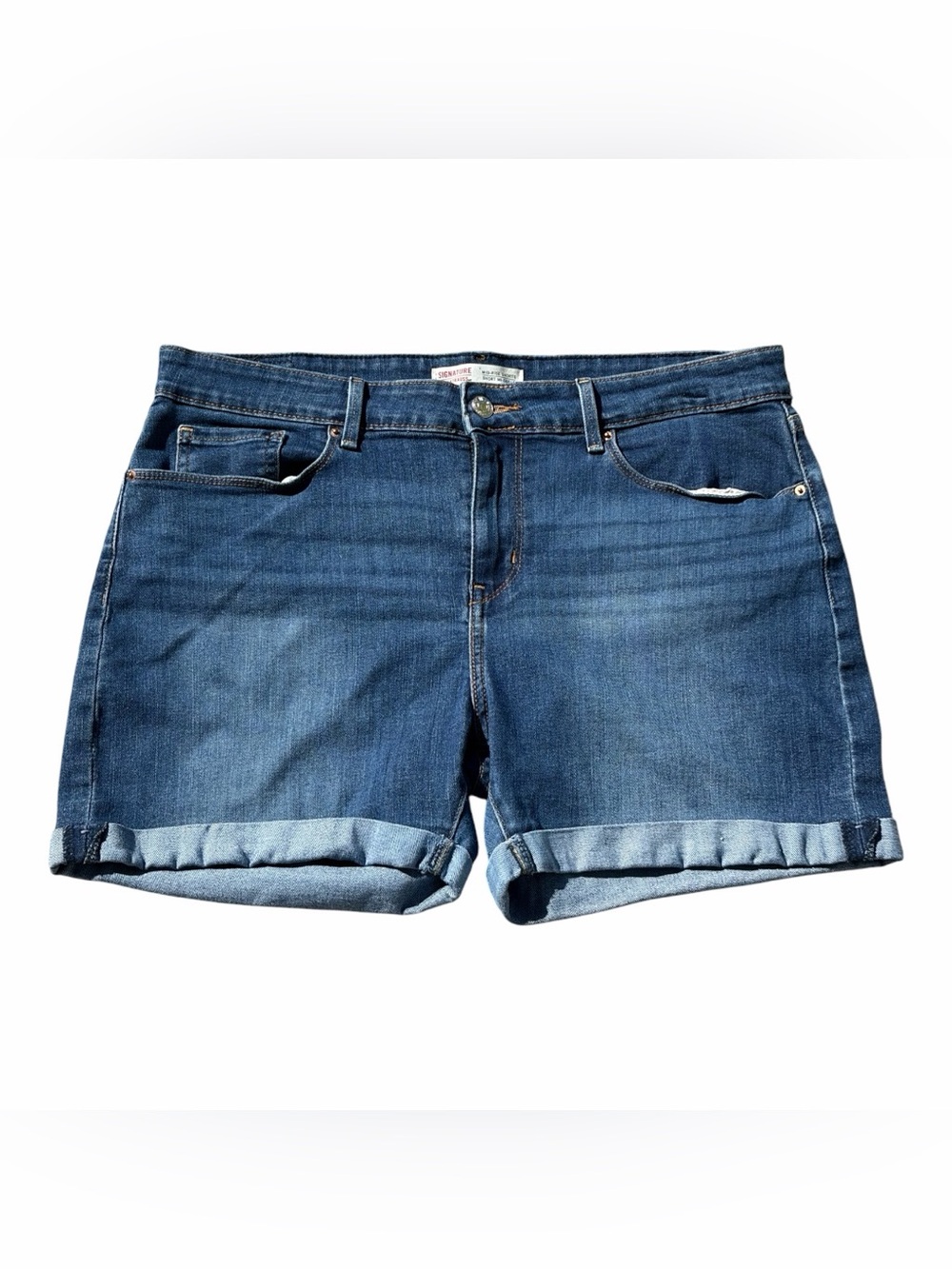 Levi's Strauss Signature Mid Rise Denim Short 12 Classic Comfortable Stretch